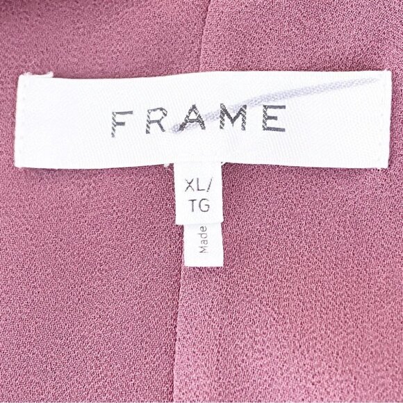 New Frame Draped Textured Silk Halter Top in Cabernet Purple size XL - Picture 4 of 5